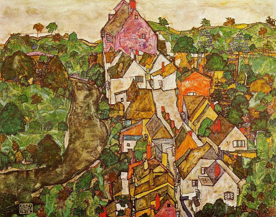 Landscape at Krumau, Egon Schiele, 1916Zoch